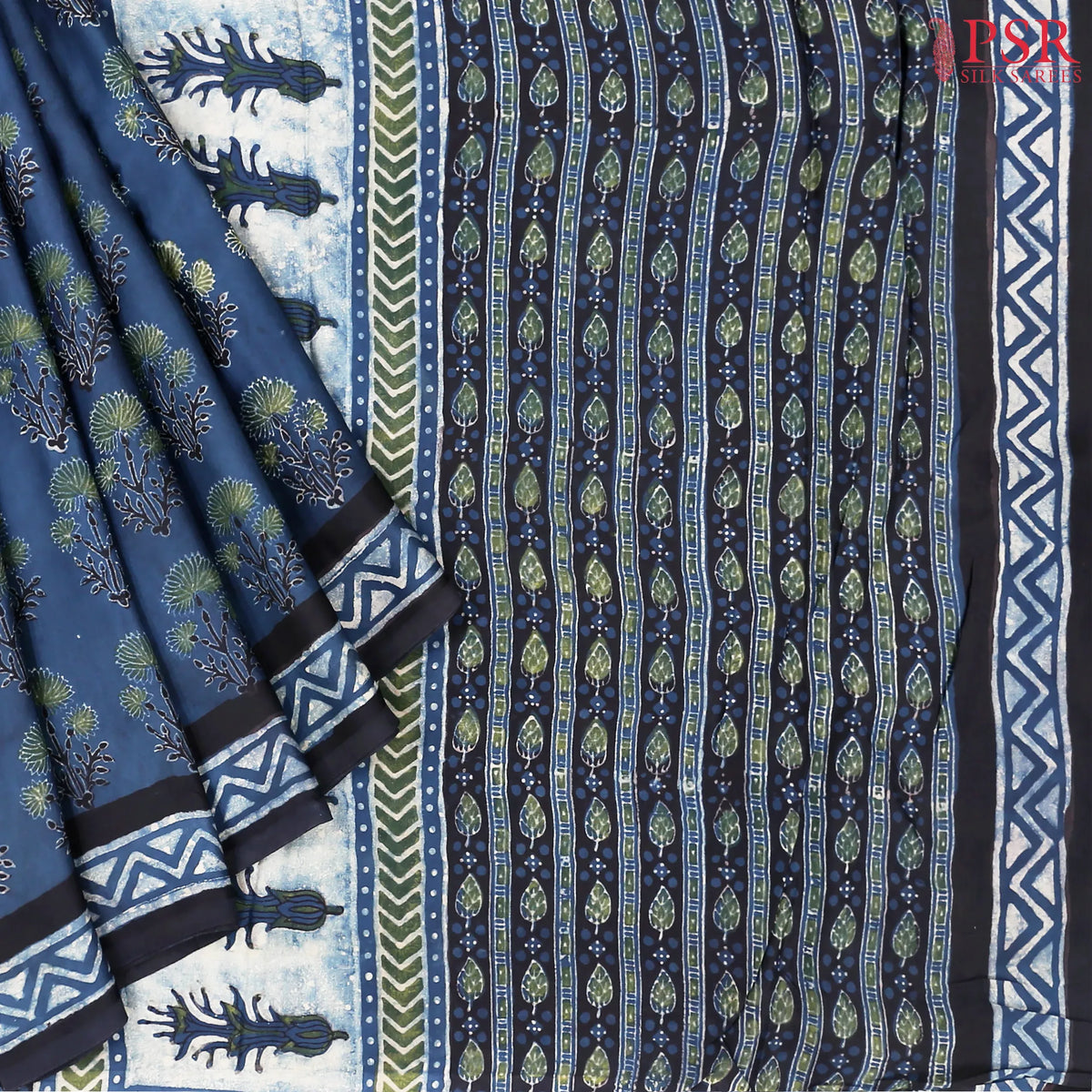 Prussian Blue Modal Silk Saree