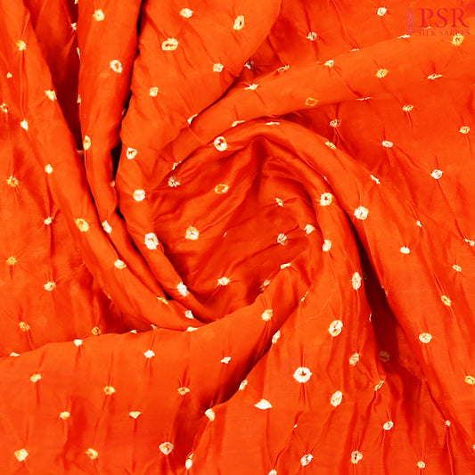 Saffron Crushed Bandhini Saree