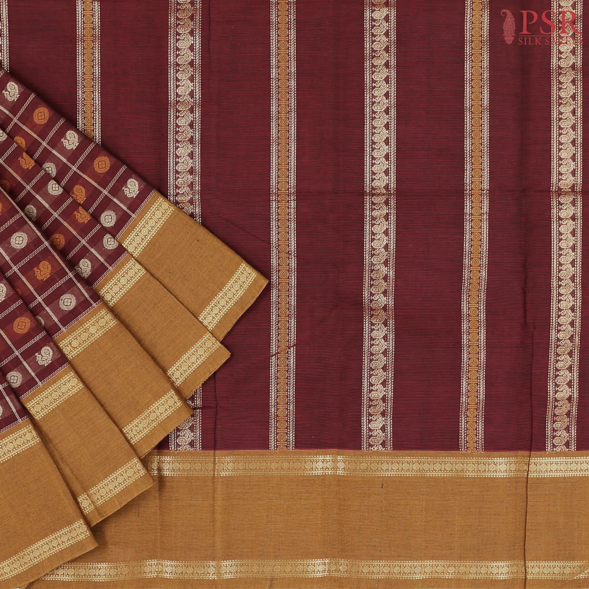 Maroon Kalakshetra Kovai Cotton Saree