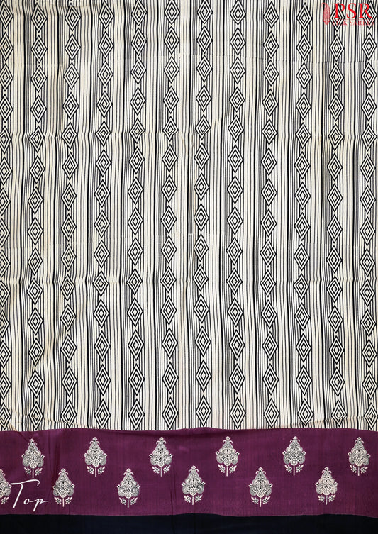 Biscotti Beige Maheshwari Silk Cotton Dress Material