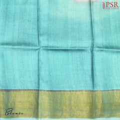 Turquoise Blue Kadhi Tussar Silk Saree