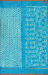 Cerulean Blue Pochampally Silk Ikat Saree