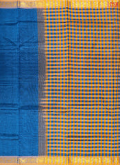 Peacock Blue Cotton Silk Saree