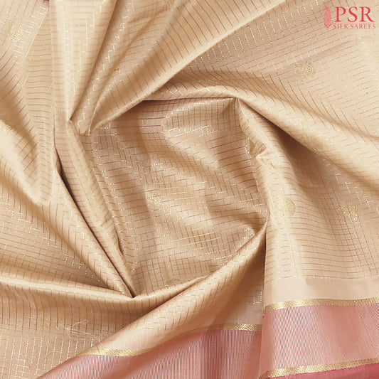 Sepia Beige Fancy Kanchipuram Silk Saree