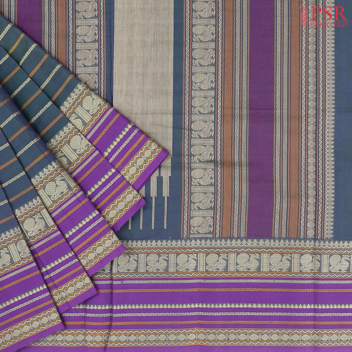 Teal Kalakshetra Kovai Cotton Saree