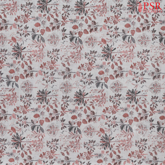 Pastel Peach Blush Linen Print Running Material