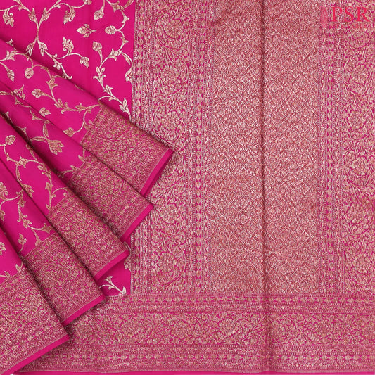 Magenta Chiniya Silk Saree