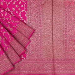 Magenta Chiniya Silk Saree