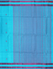 Deep Sky Blue Soft Silk Saree