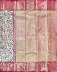 Golden Beige Kanchipuram Jacquard Tissue Silk Saree