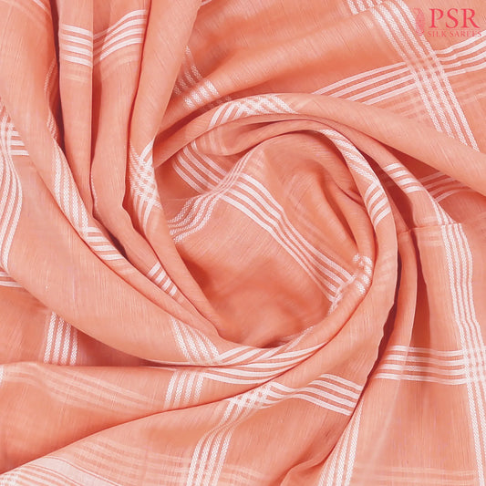 Peach Byloom Cotton Saree