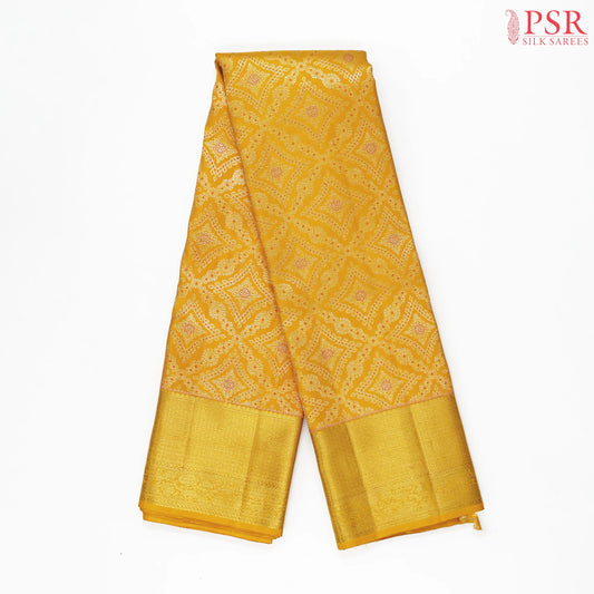 Yellow Kanchipuram Jacquard Silk Saree