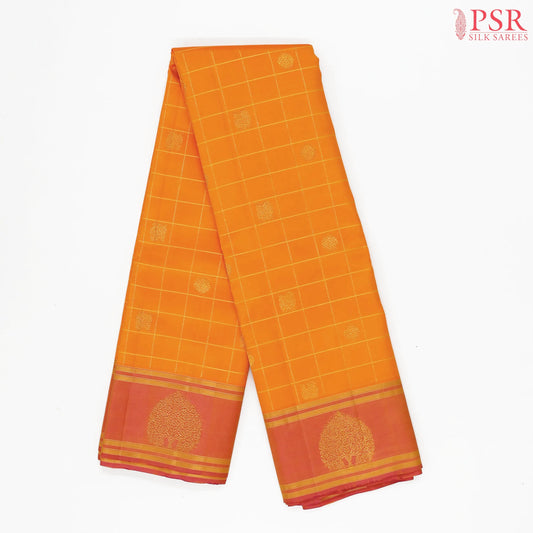 Marigold Orange Kanchipuram Silk Saree