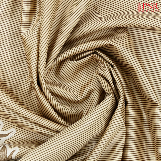 Yellow Beige Semi Tussar Saree