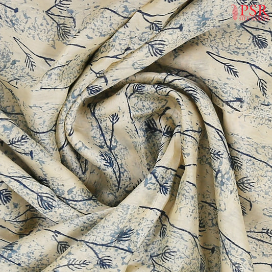 Beige Chanderi Silk Cotton Saree