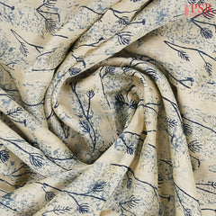Beige Chanderi Silk Cotton Saree