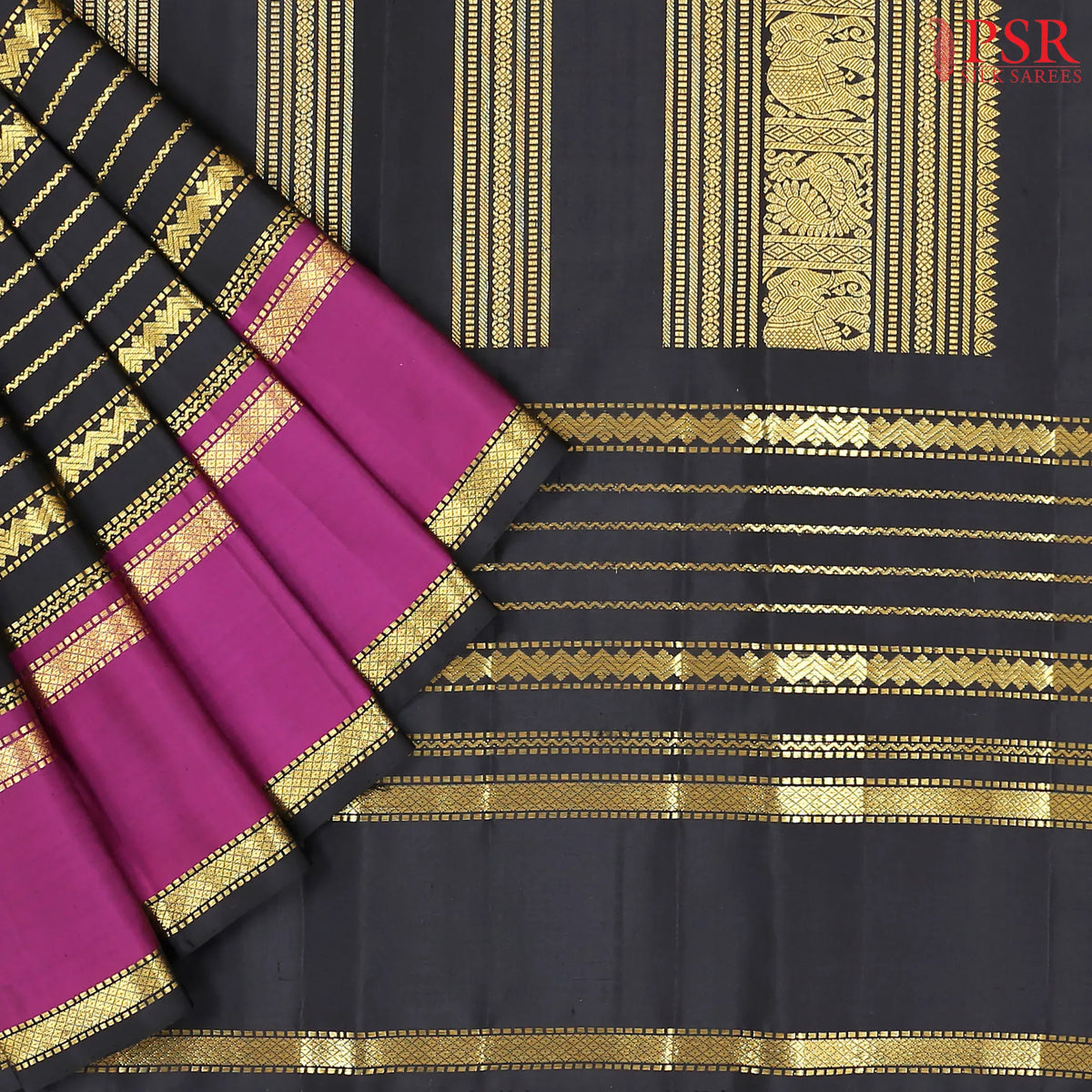 Tyrian Purple Kanchipuram Silk Saree