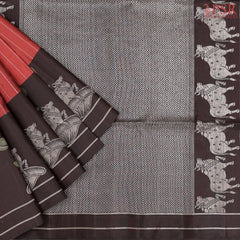 Antique Red Soft Silk Saree