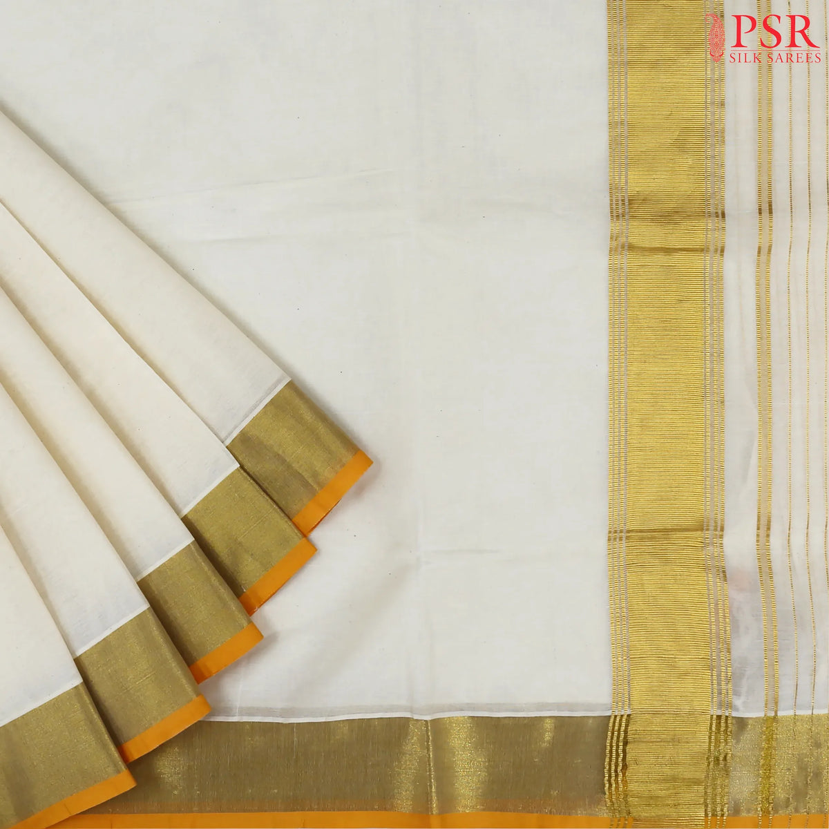 Cream Beige Kerala Cotton Saree