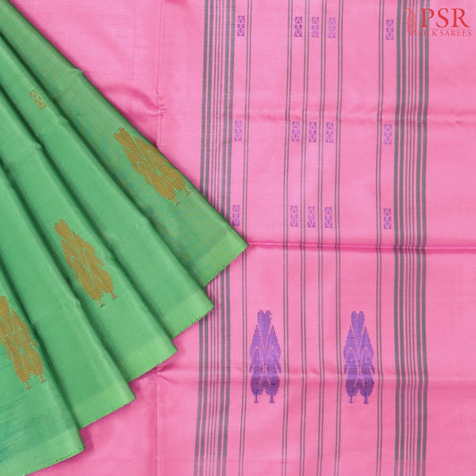 Parakeet Green Vazhainaar Silk Saree