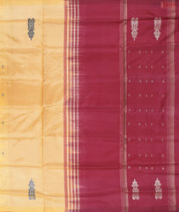Cantaloupe Yellow Vazhainaar Silk Saree