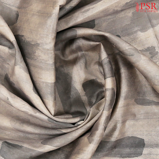 Fossil Grey Semi Tussar Saree