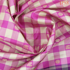 Fuchsia & Beige Kanchipuram Silk Saree