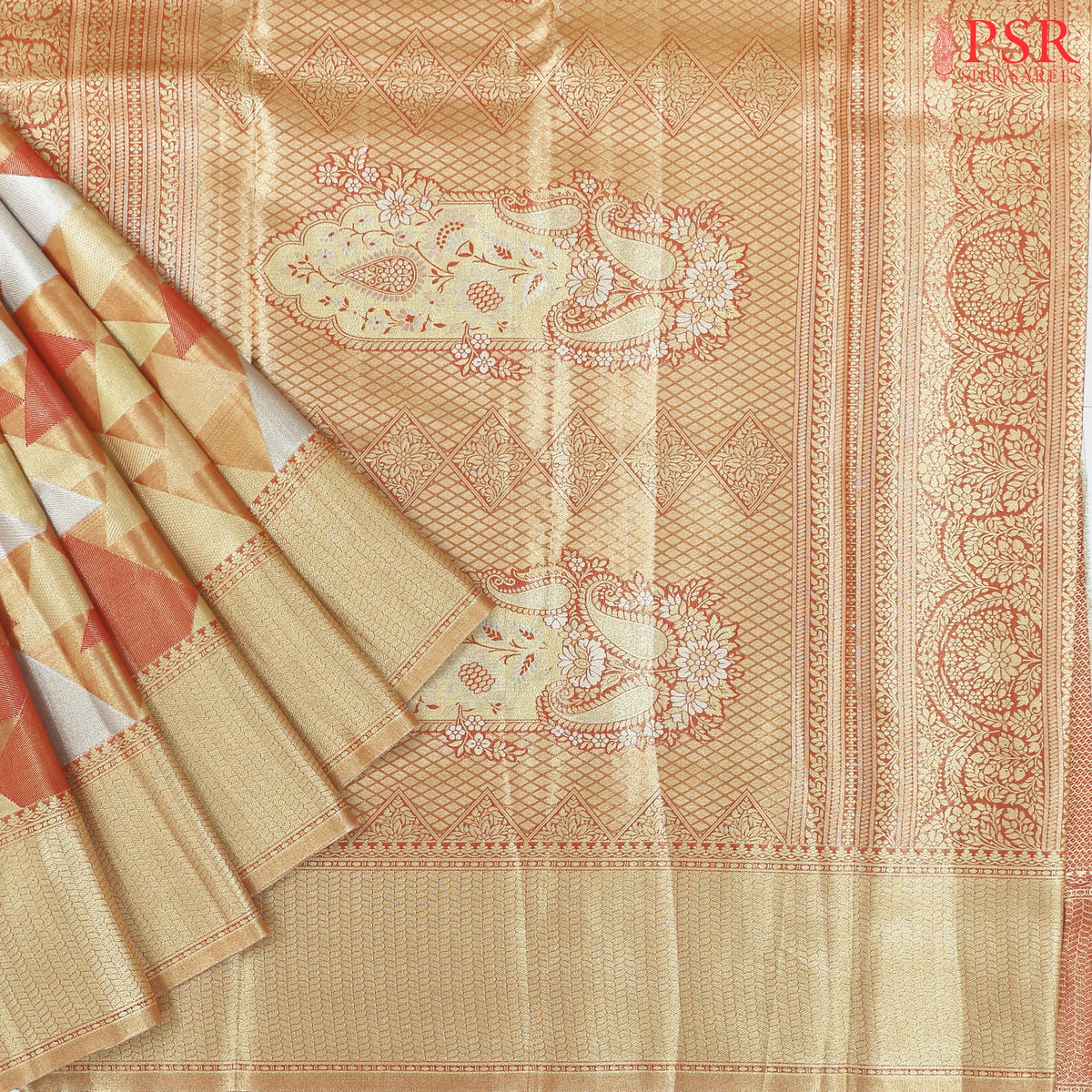 Coral Hues Silk Tissue Saree