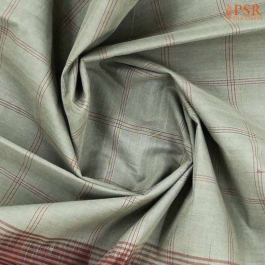 Evergreen Fog Kanchi Cotton Saree