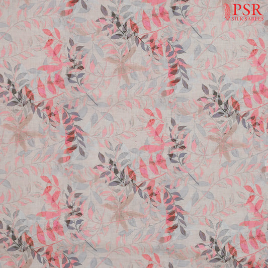 Light Dusty Rose Linen Print Running Material