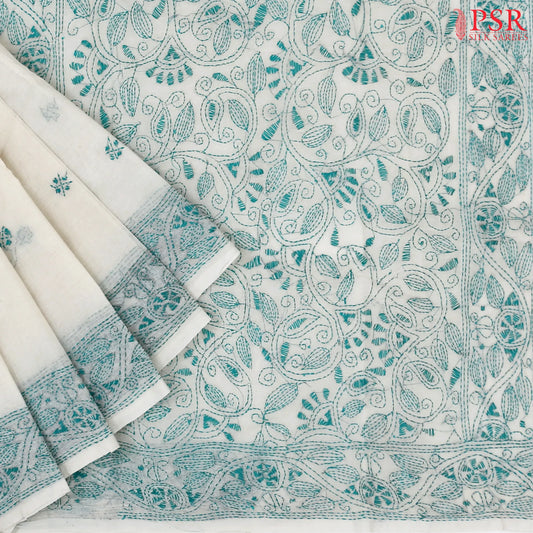 Off White Bengal Cotton Saree