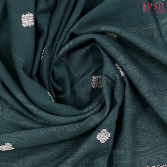 Bottle Green Byloom Cotton Saree