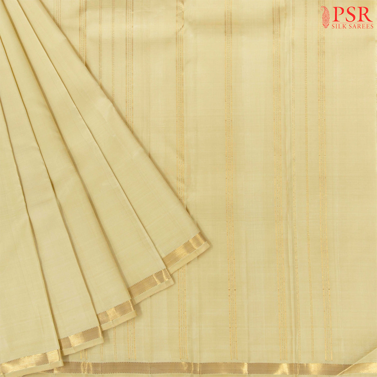 Cream Beige Kanchipuram Silk Saree