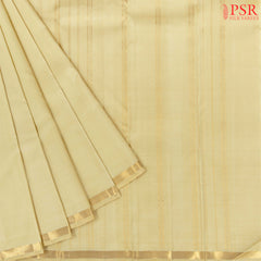 Cream Beige Kanchipuram Silk Saree