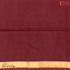 Chikoo Tan & Maroon Silk Cotton Dress Material