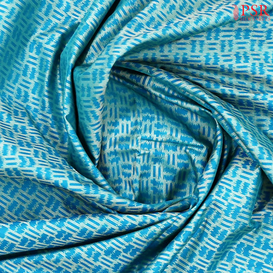 Cerulean Blue Pochampally Silk Ikat Saree