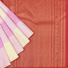 Taffy Pink & Cream Beige Kanchipuram Silk Saree