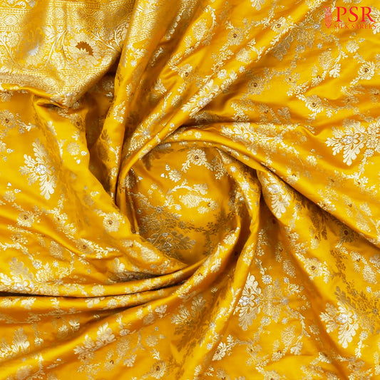Yellow Banaras Art Silk Saree