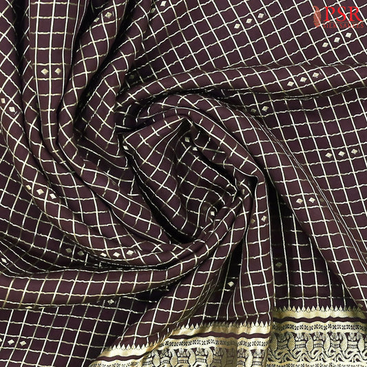 Brown Mysore Silk Saree
