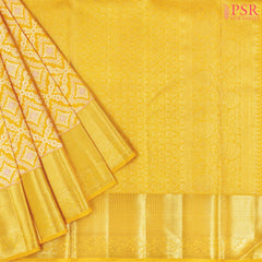 Yellow Kanchipuram Jacquard Silk Saree