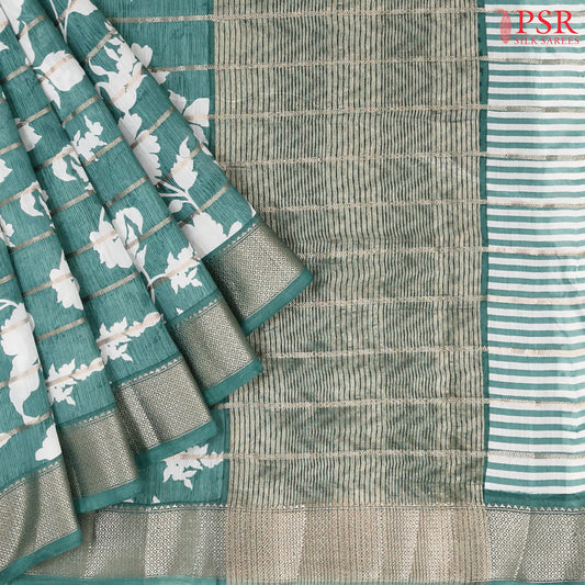 Dark Sea Green Asssam Saree