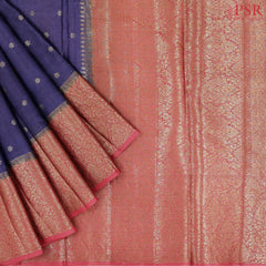 Indigo Blue Banaras Tussar Silk Saree