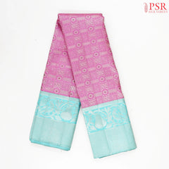 Carnation Pink Kanchipuram Jacquard Silk Saree