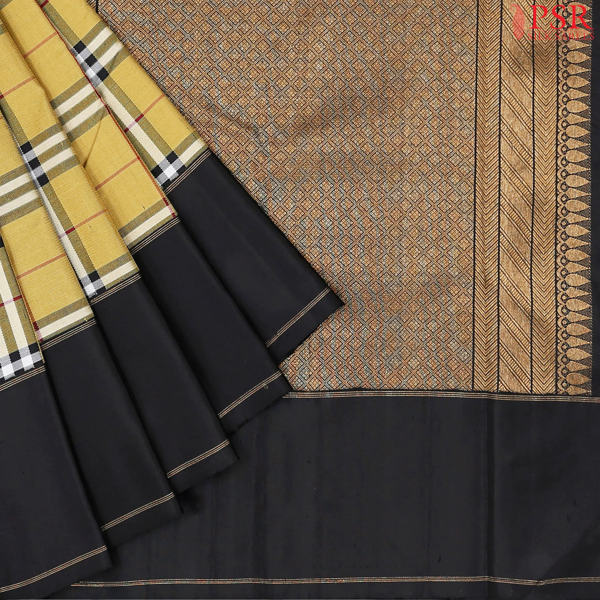 Ginger Yellow Kanchipuram Silk Saree