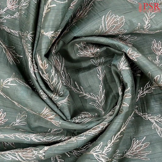 Grey Green Kosa Embroidery Saree