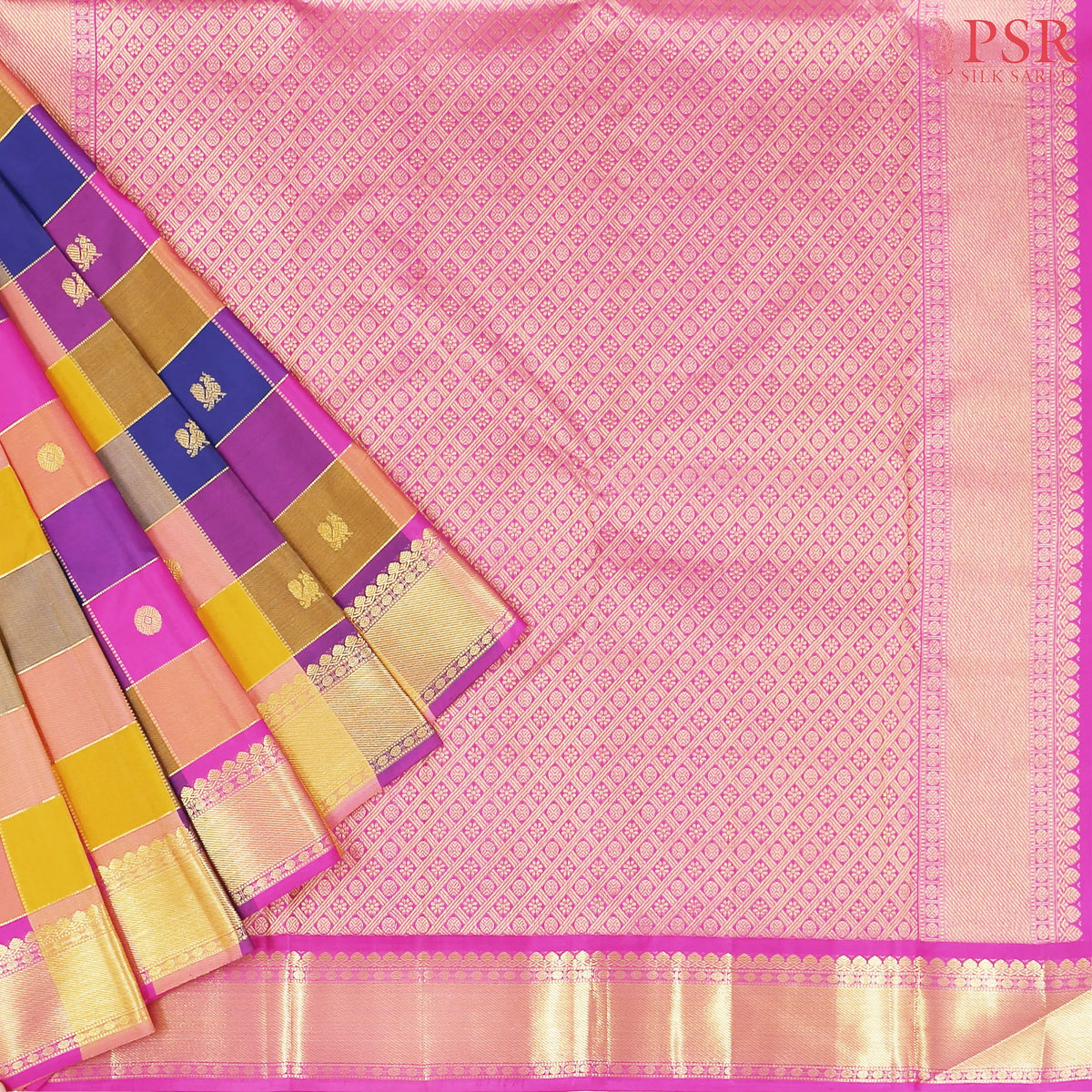 Multicolor Kanchipuram Silk Saree