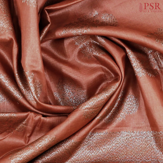 Copper Banaras Tussar Silk Saree
