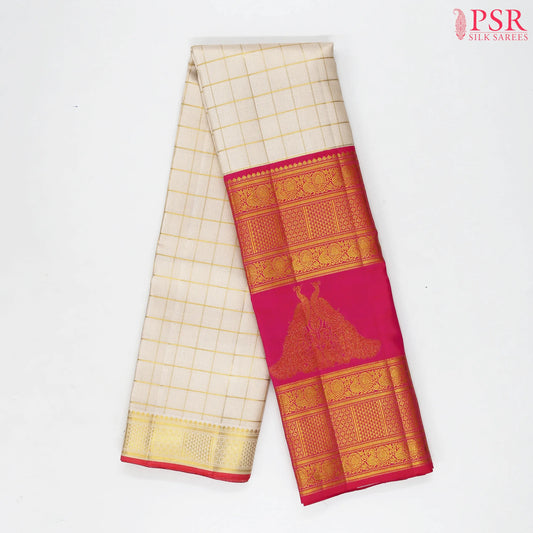 Light Beige Kanchipuram Silk Saree