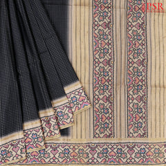 Black Semi Tussar Saree