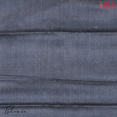 Dark Spruce Blue & Red Tussar Silk Saree